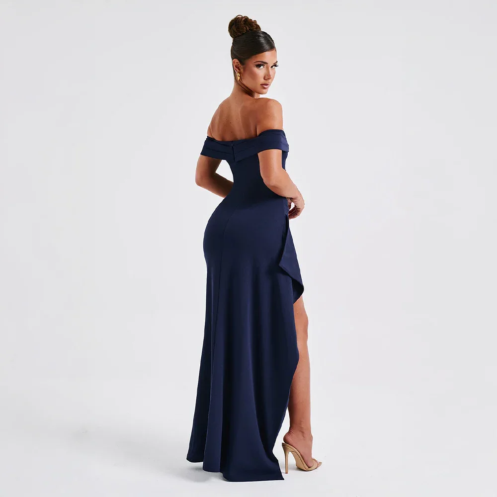 Melanie – Elegant Bare Shoulders and Slit Dress - Image 6