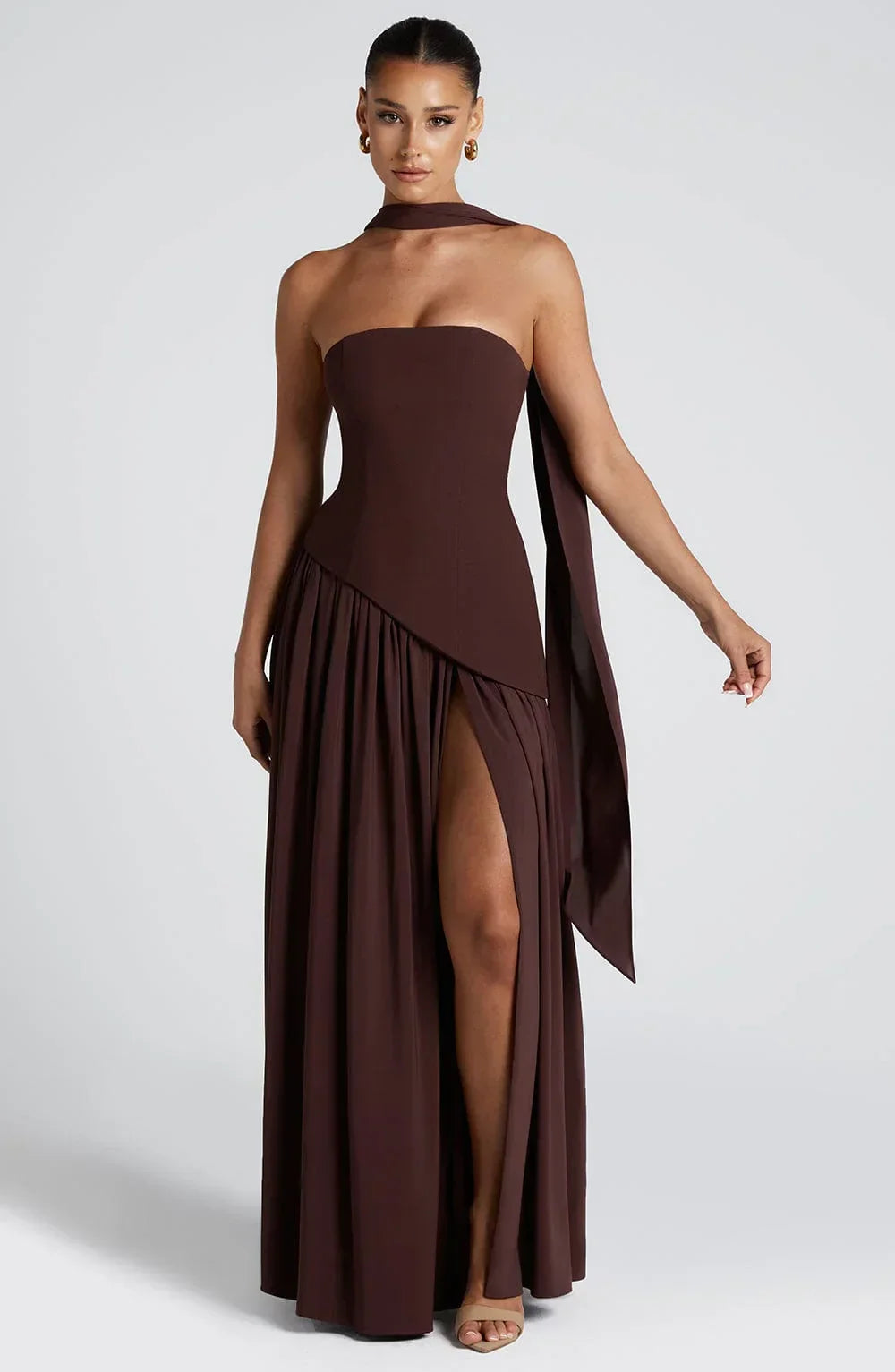 Christina – Long Strapless Corset Gown - Image 1