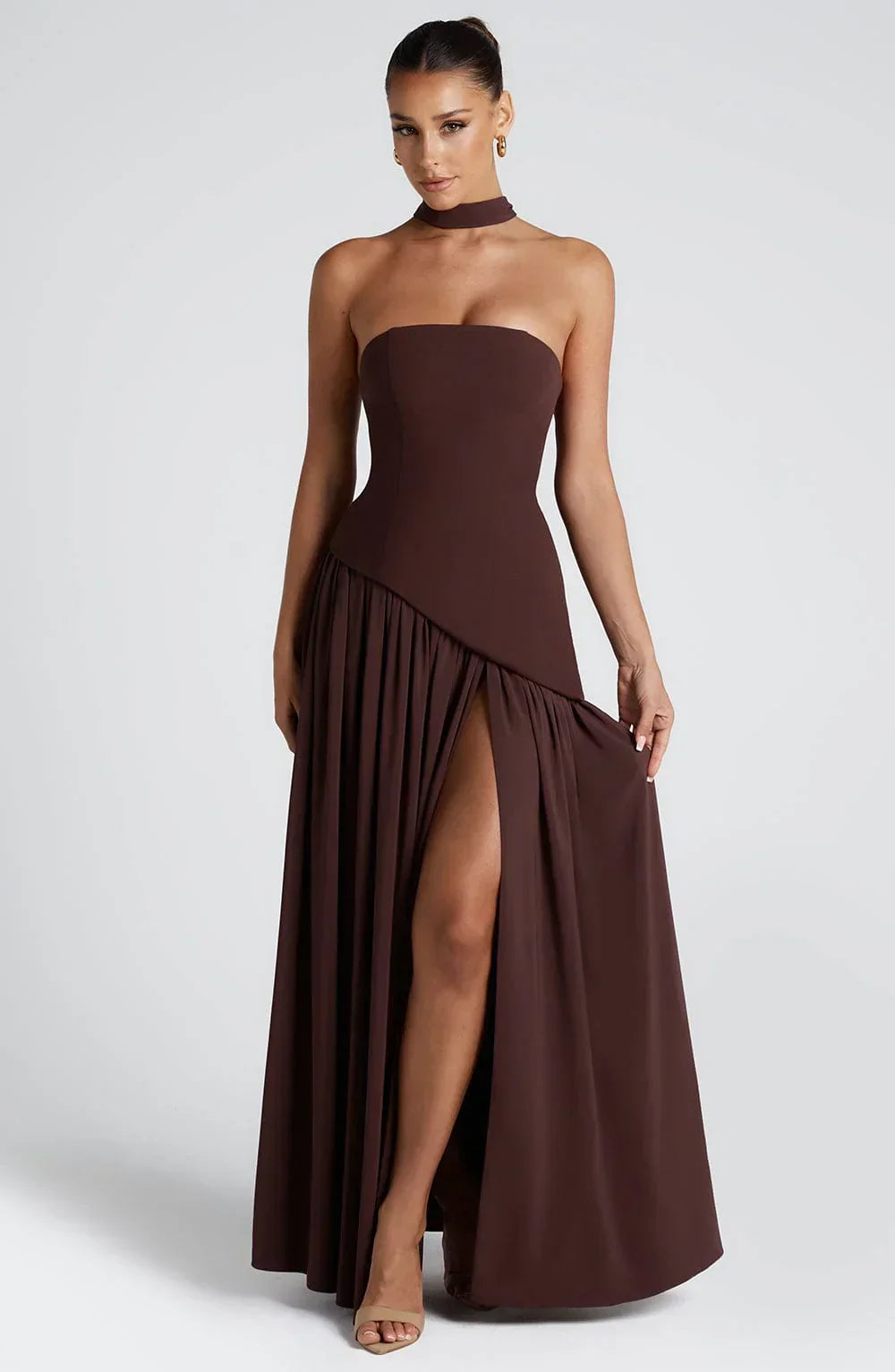 Christina – Long Strapless Corset Gown - Image 7