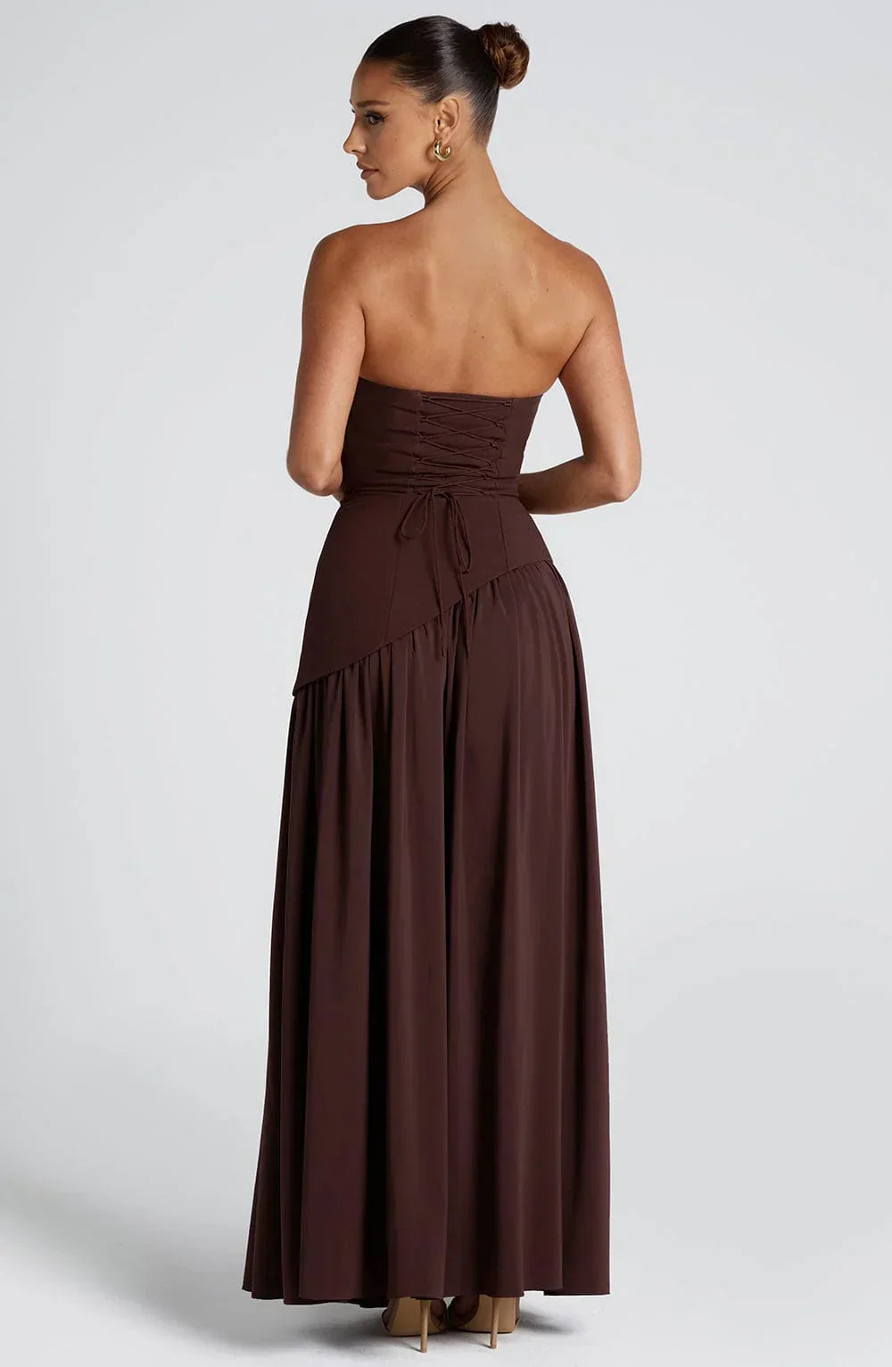 Christina – Long Strapless Corset Gown - Image 4