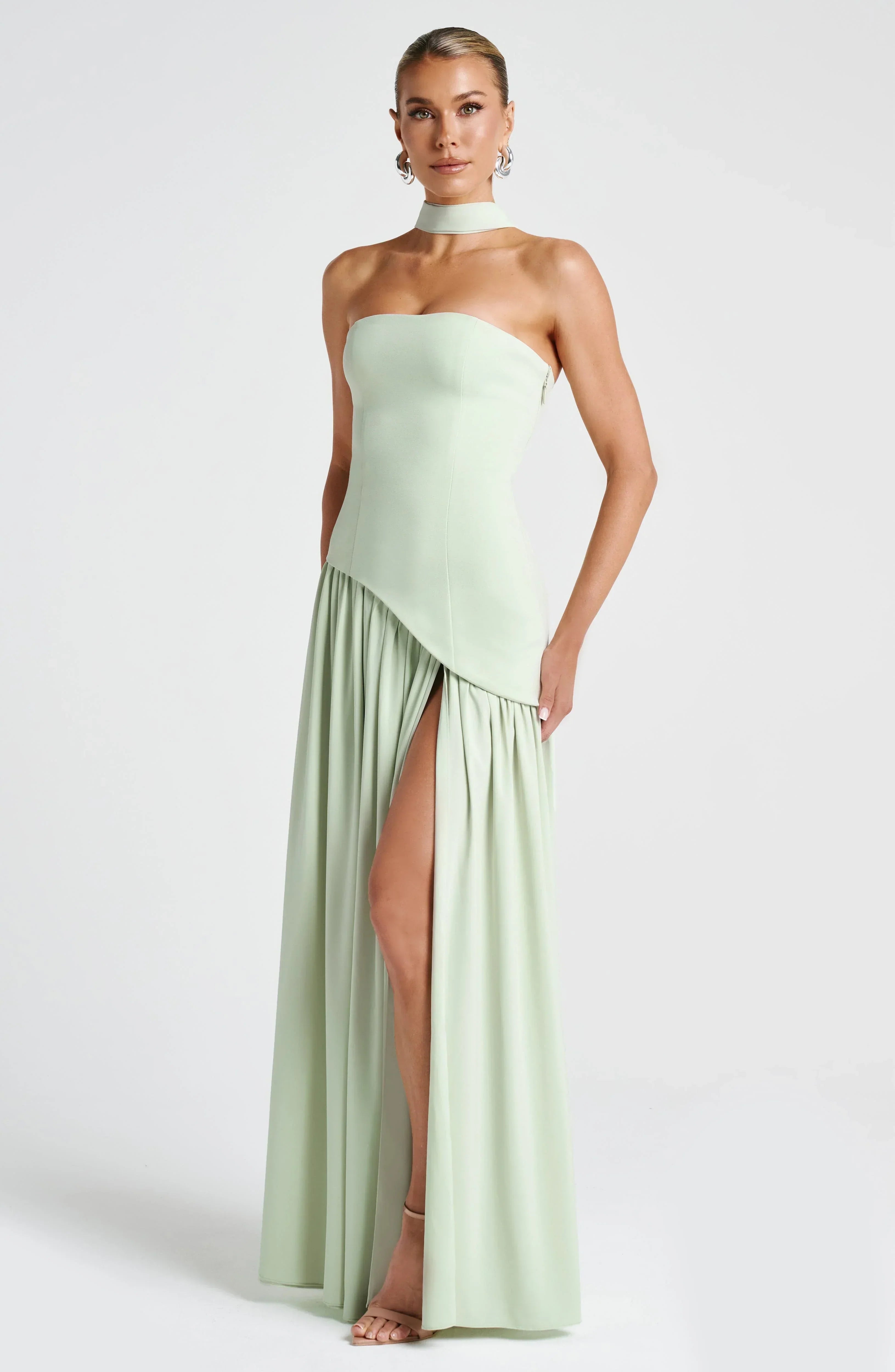 Christina – Long Strapless Corset Gown - Image 21
