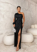 Lina – Long Draped Wedding Guest Dress - Image 13