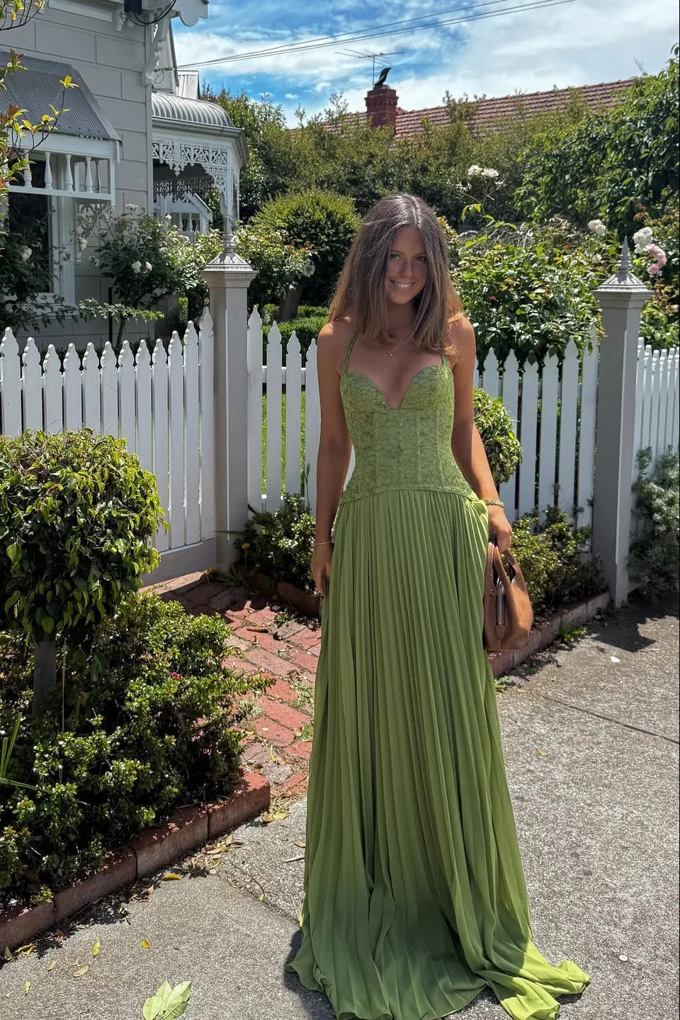 Monika – Pleated Corset Wedding Guest Dress - Image 4