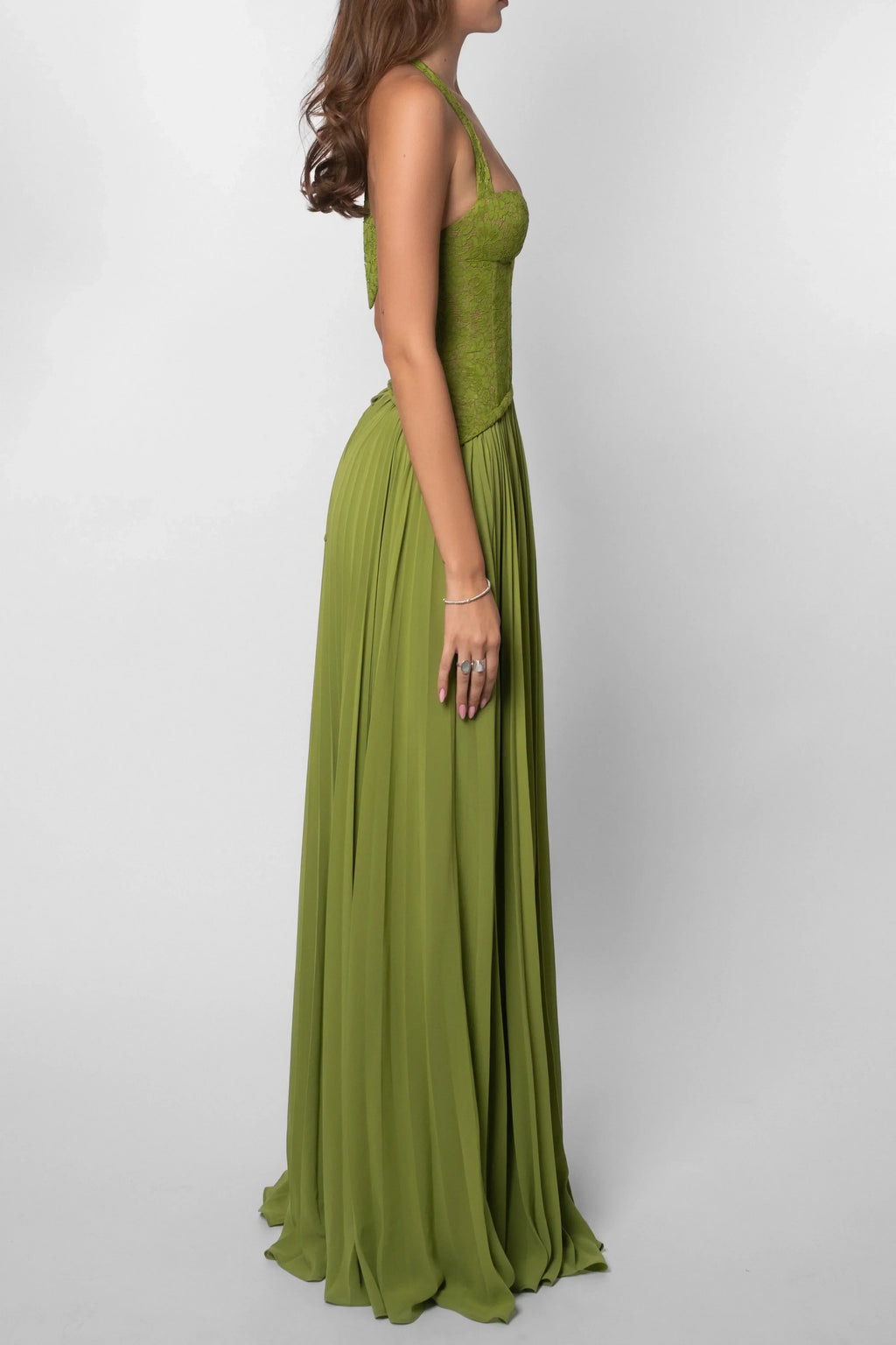 Monika – Pleated Corset Wedding Guest Dress - Image 7