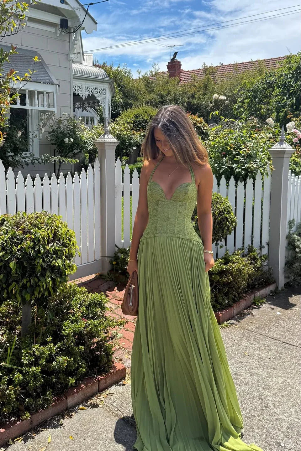 Monika – Pleated Corset Wedding Guest Dress - Image 3
