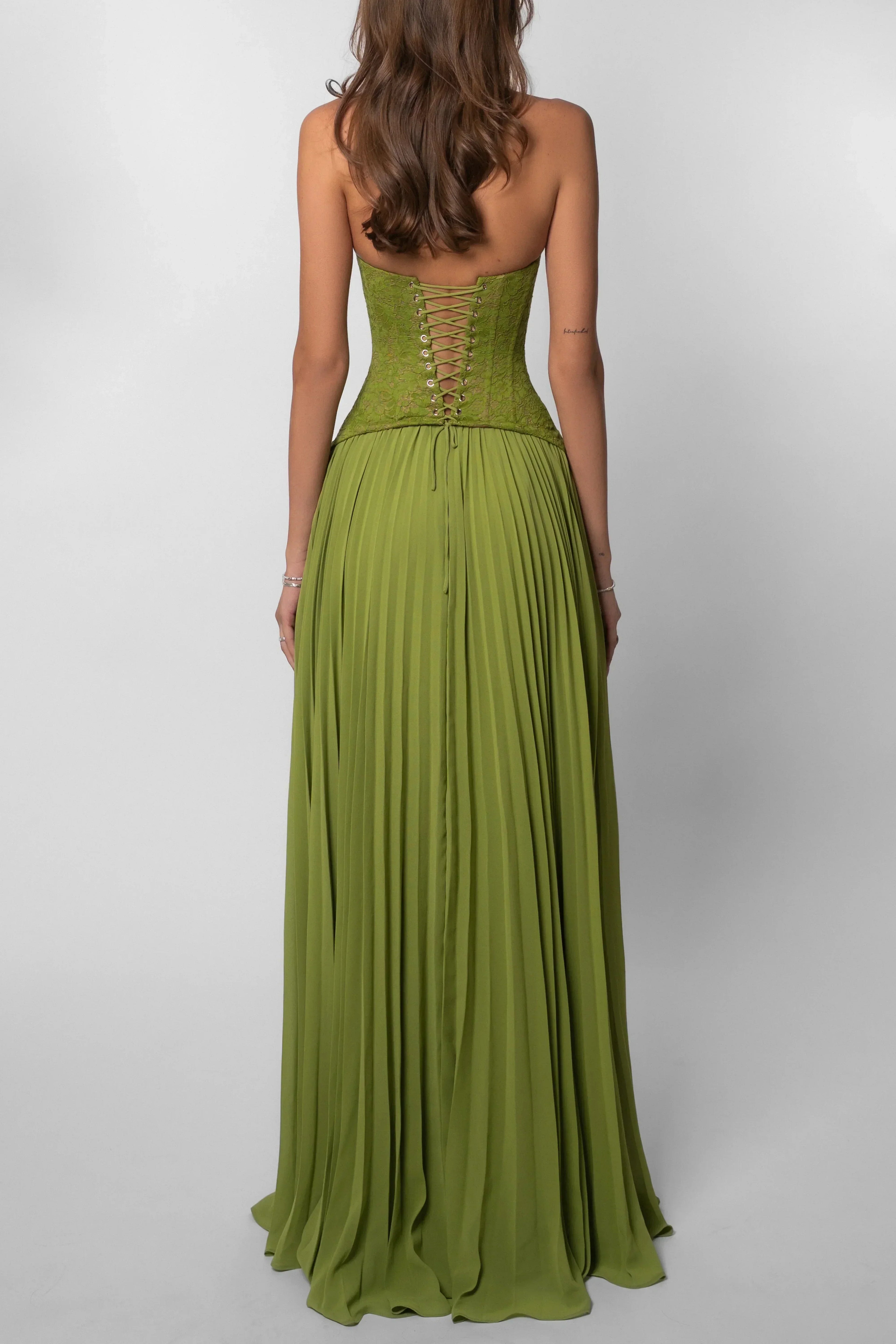 Monika – Pleated Corset Wedding Guest Dress - Image 6