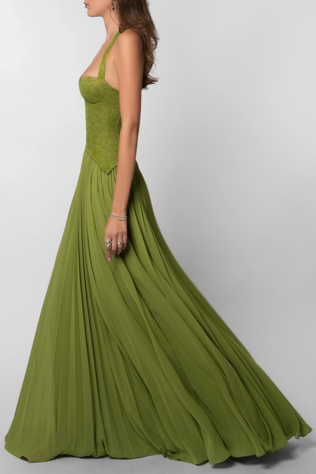Monika – Pleated Corset Wedding Guest Dress - Image 9