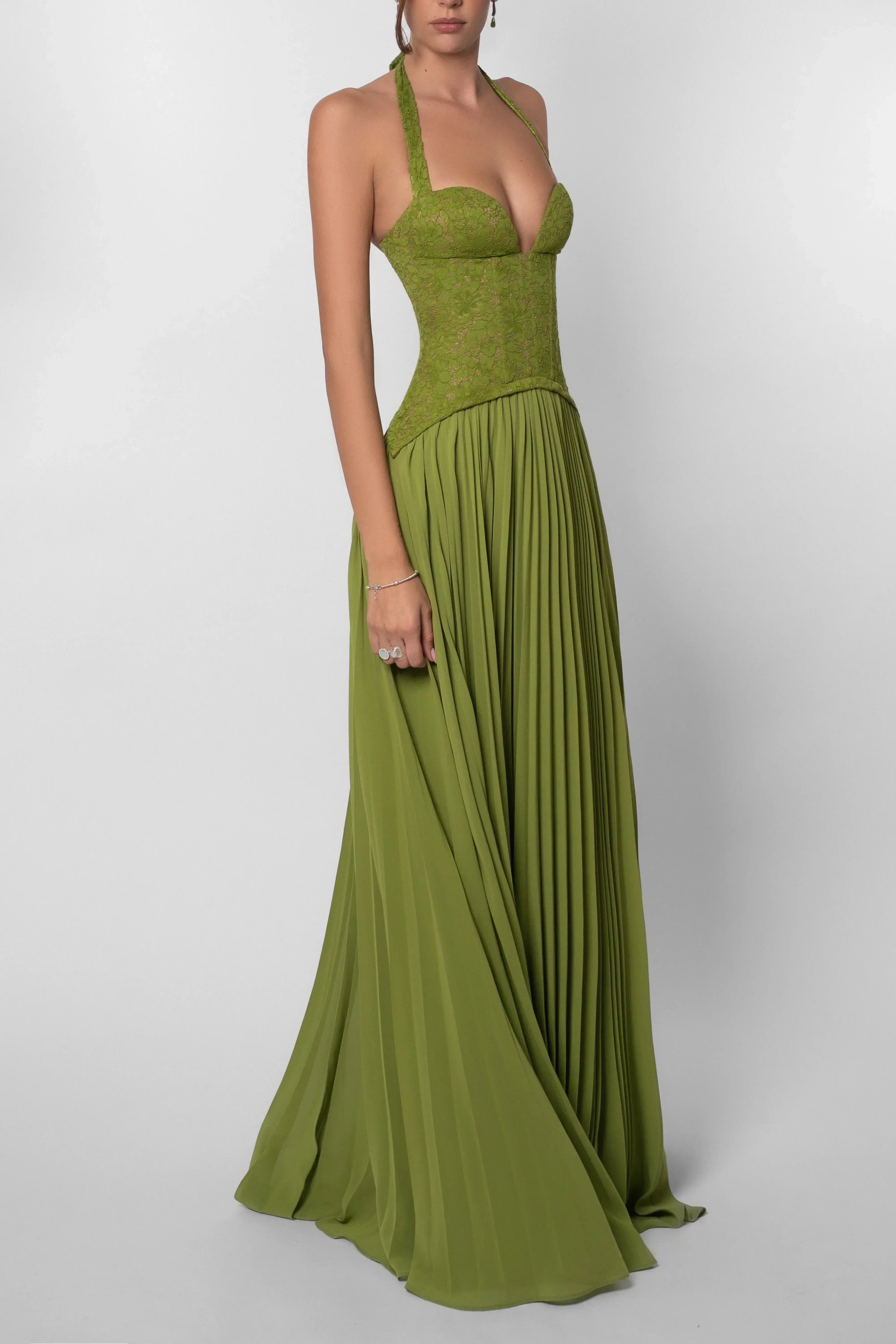 Monika – Pleated Corset Wedding Guest Dress - Image 8