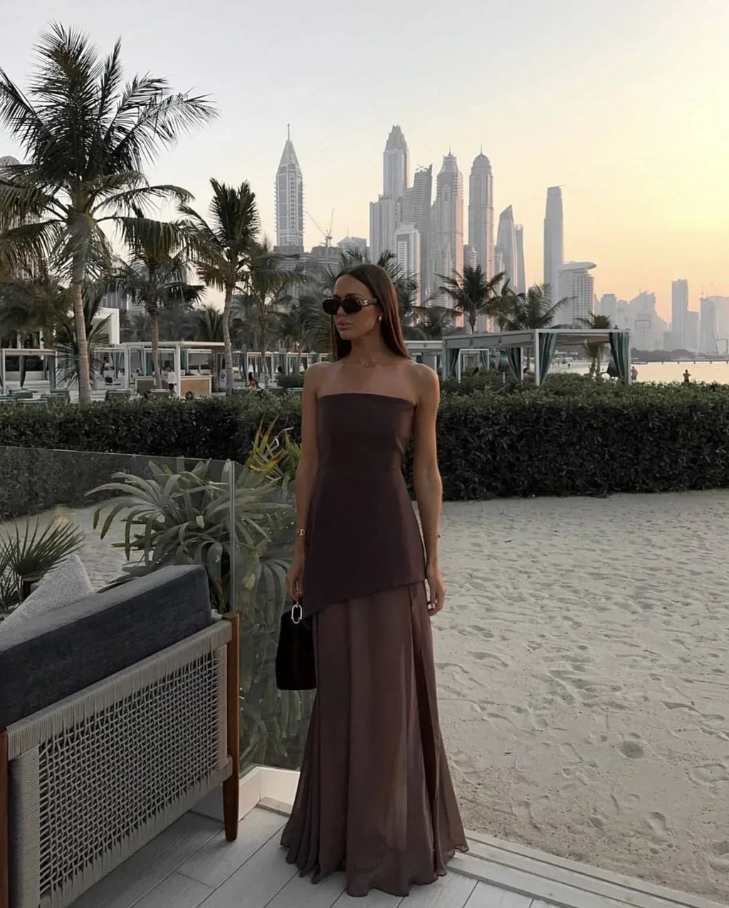Erika – Long Sleeveless with Slit and Bustier Dress - Image 5