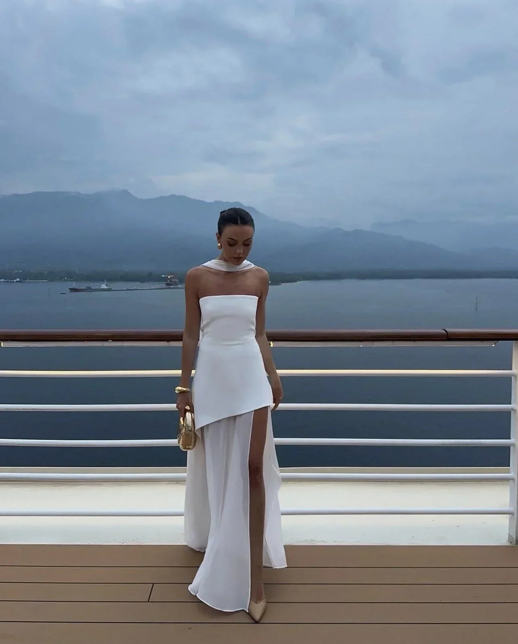 Erika – Long Sleeveless with Slit and Bustier Dress - Image 2