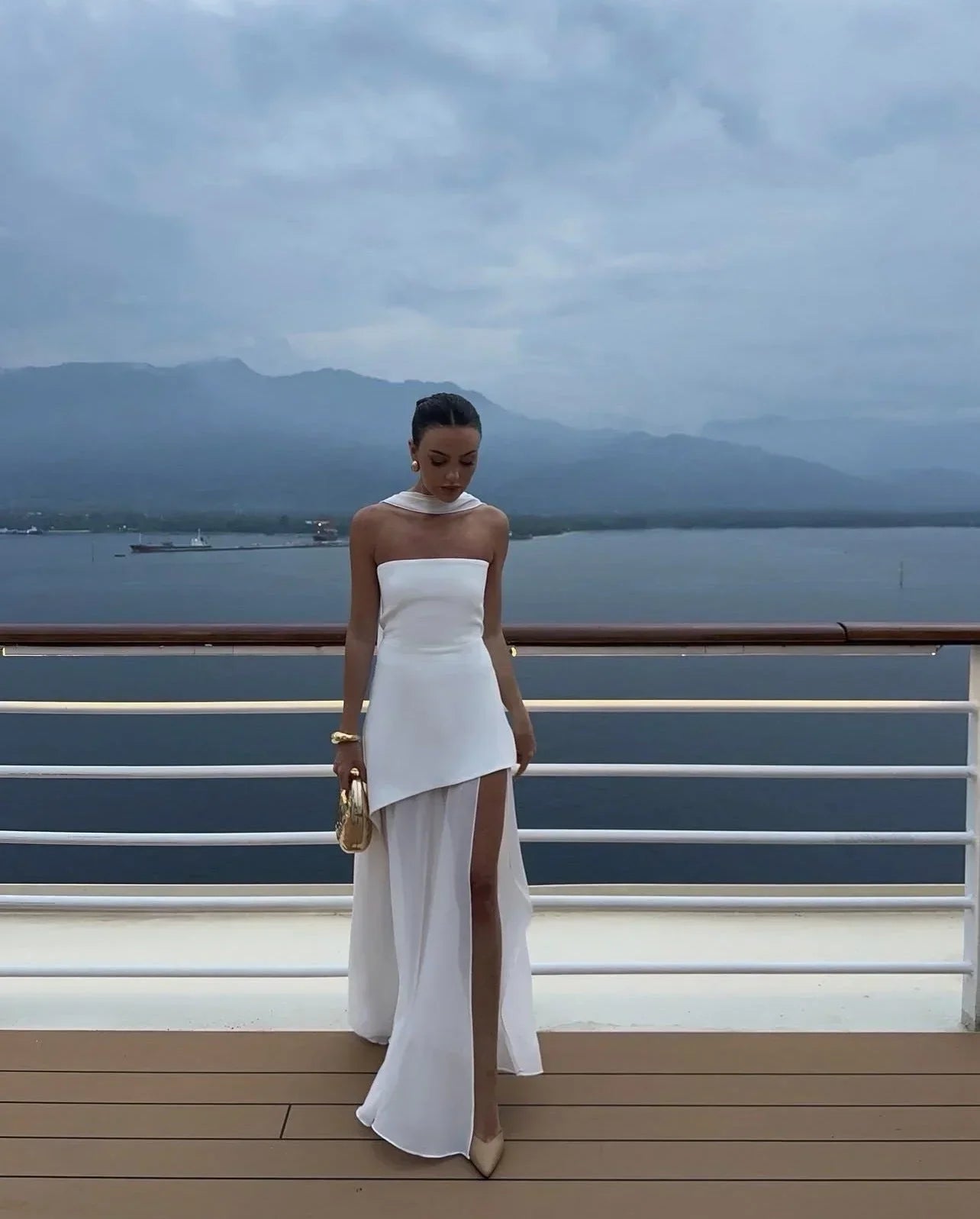Erika – Long Sleeveless with Slit and Bustier Dress - Image 2