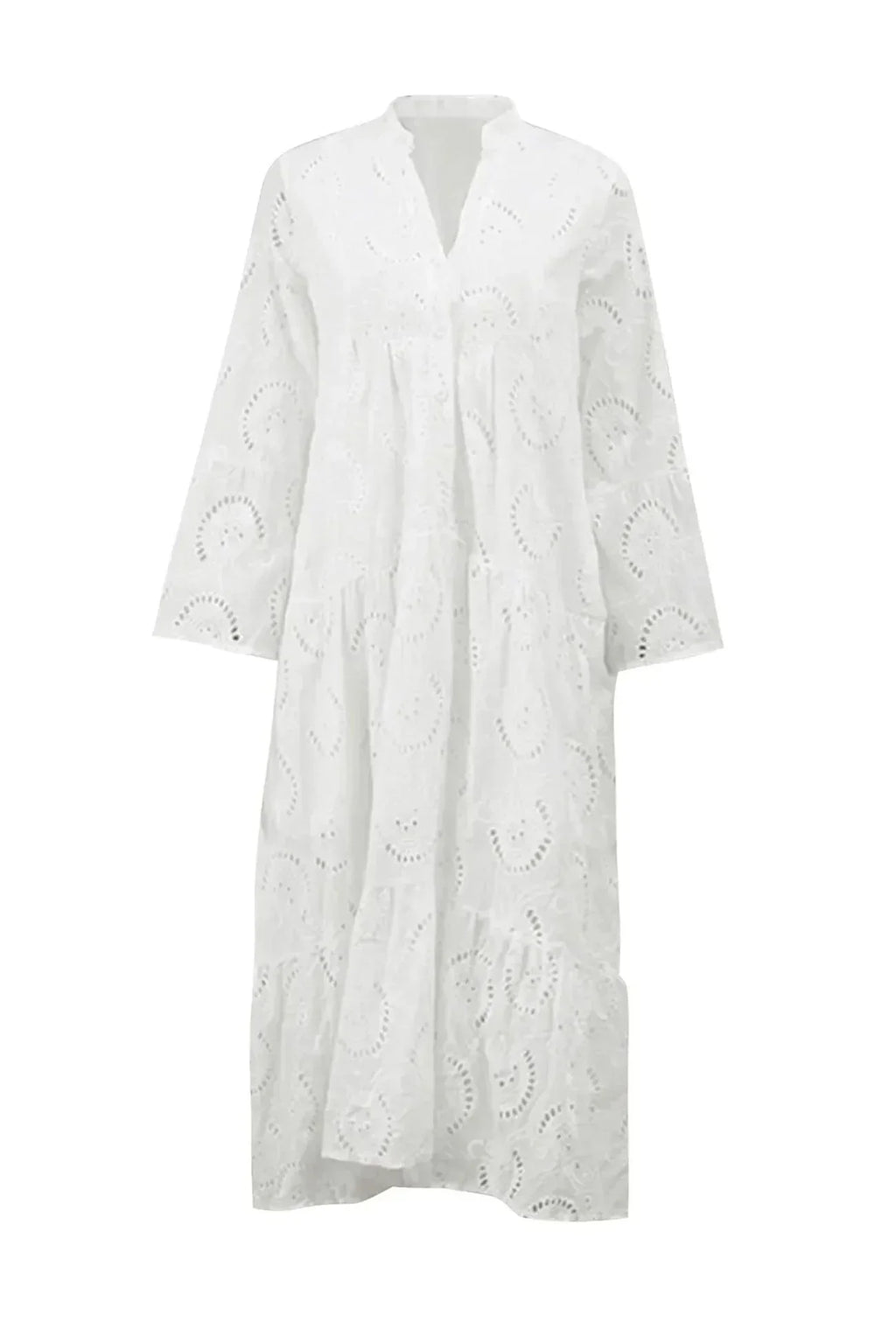 Helga – Elegant 3/4 sleeves and a V-neck Dress - Image 9