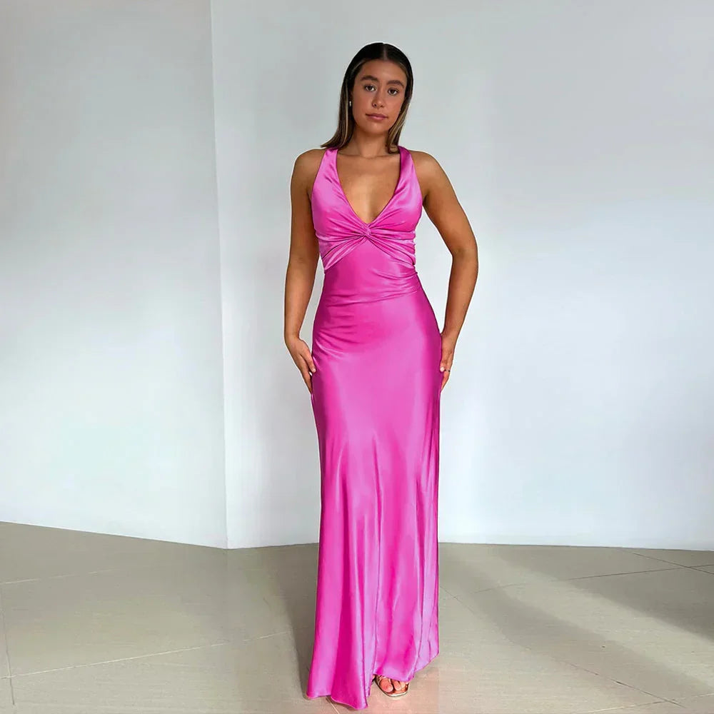 Amelie – Crossover Neckline Wedding Guest  Dress - Image 3