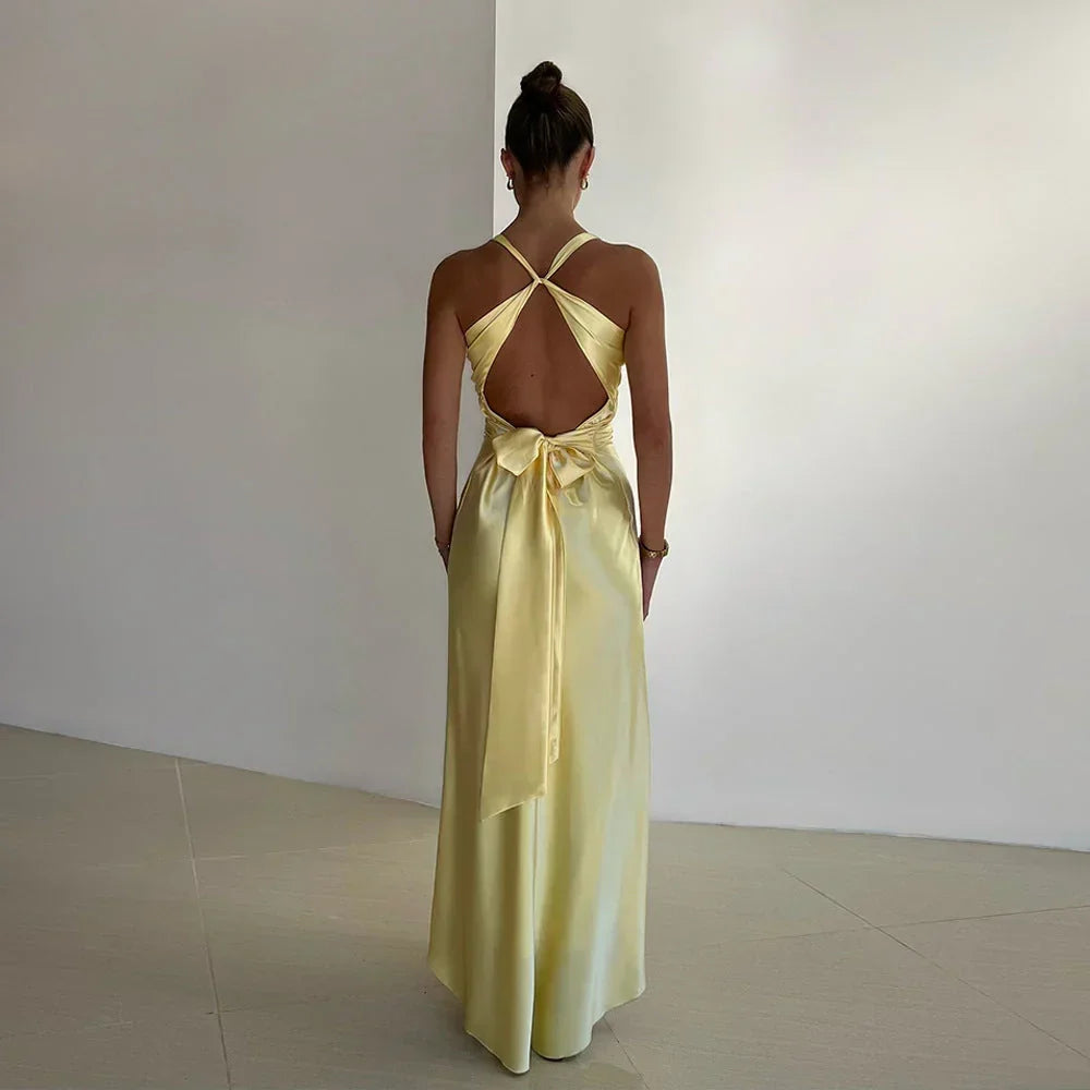 Amelie – Crossover Neckline Wedding Guest  Dress - Image 2