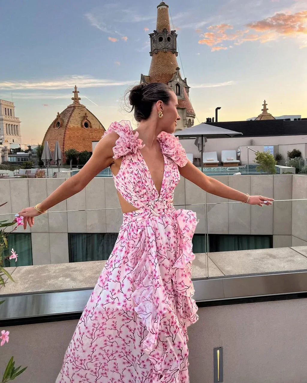 Nicole – Floral Sleeveless Wedding Guest Dress - Image 8