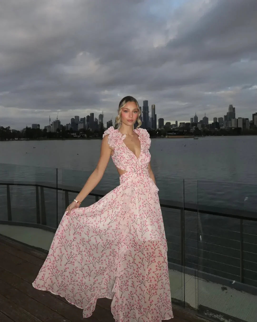 Nicole – Floral Sleeveless Wedding Guest Dress - Image 11