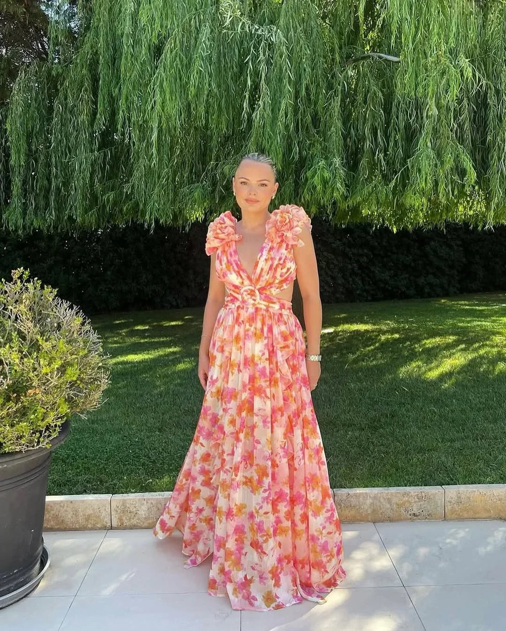 Nicole – Floral Sleeveless Wedding Guest Dress - Image 4