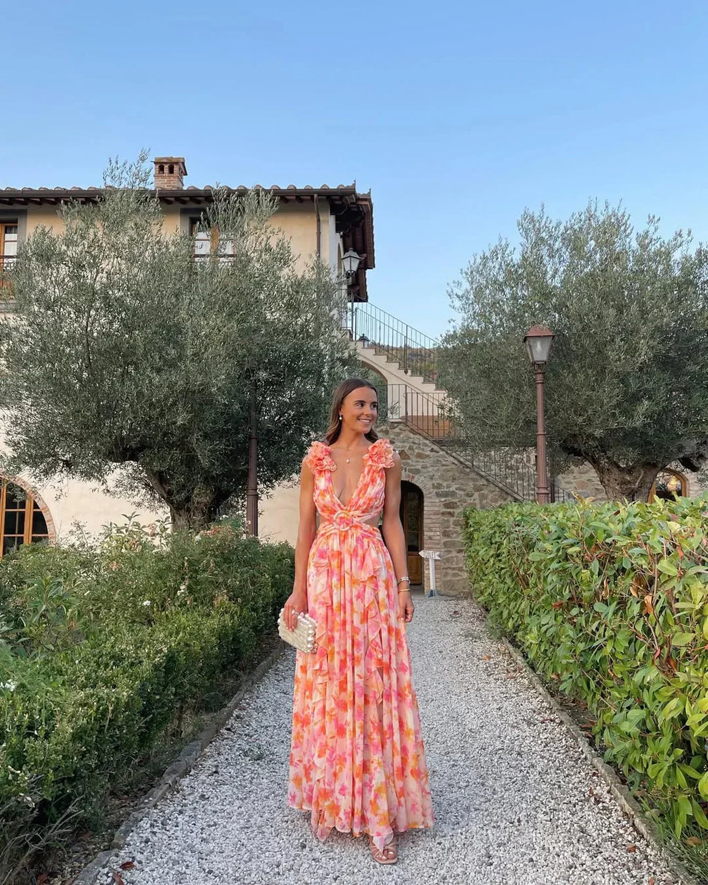 Nicole – Floral Sleeveless Wedding Guest Dress - Image 2