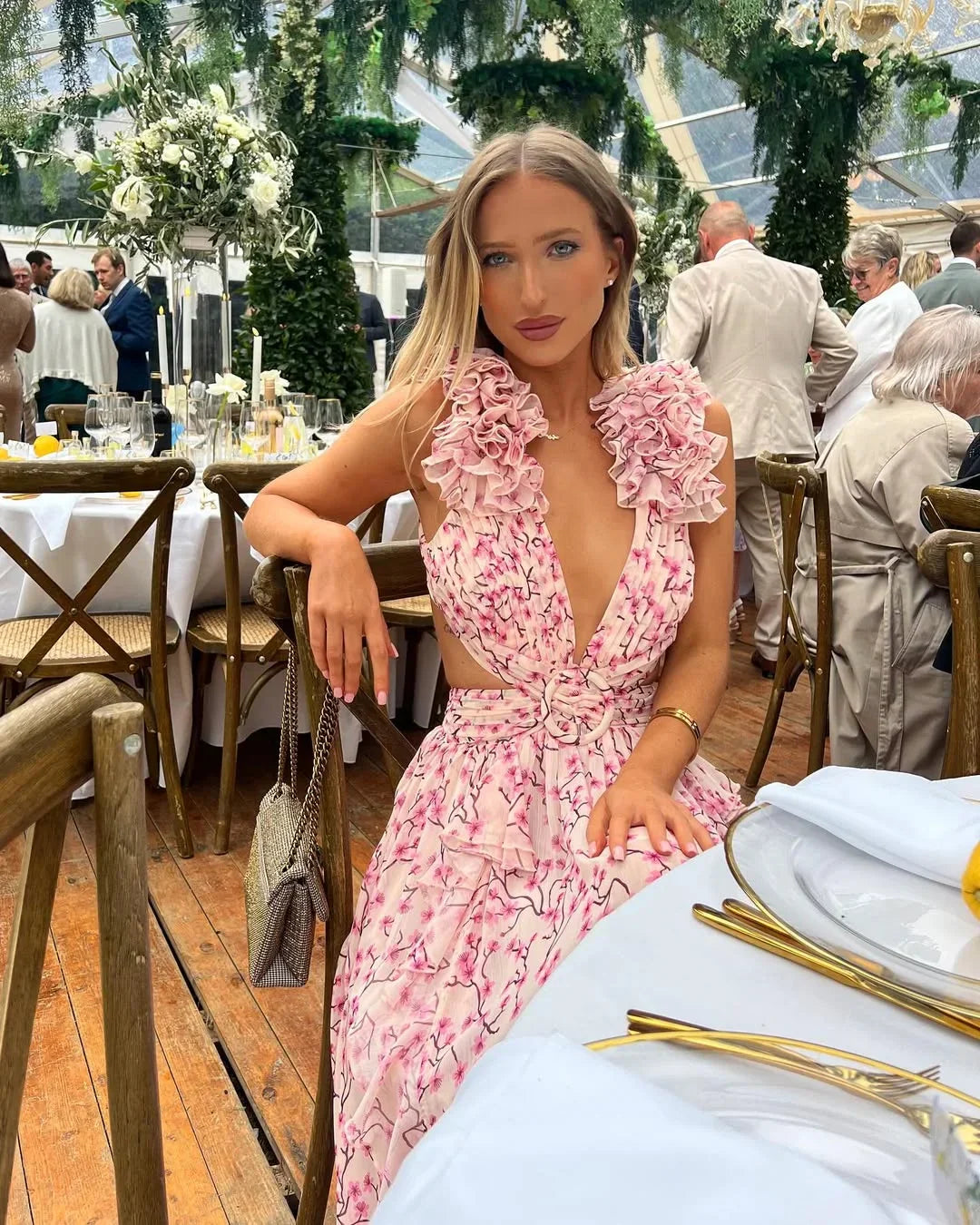 Nicole – Floral Sleeveless Wedding Guest Dress - Image 10