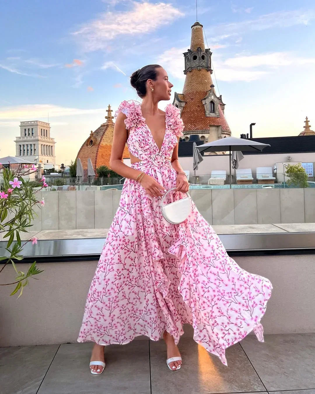 Nicole – Floral Sleeveless Wedding Guest Dress - Image 7