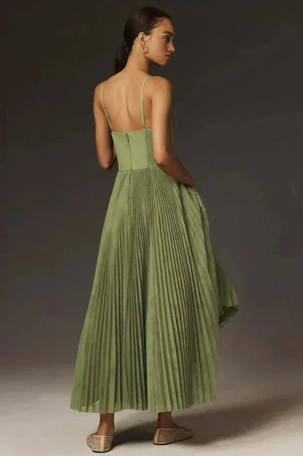 Lisa – Floral  Pleated Wedding Guest Dress - Image 3