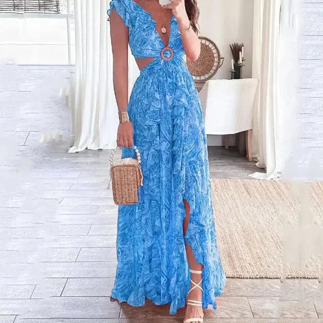 Johanna – Floral V-neck Wedding Guest Dress - Image 3