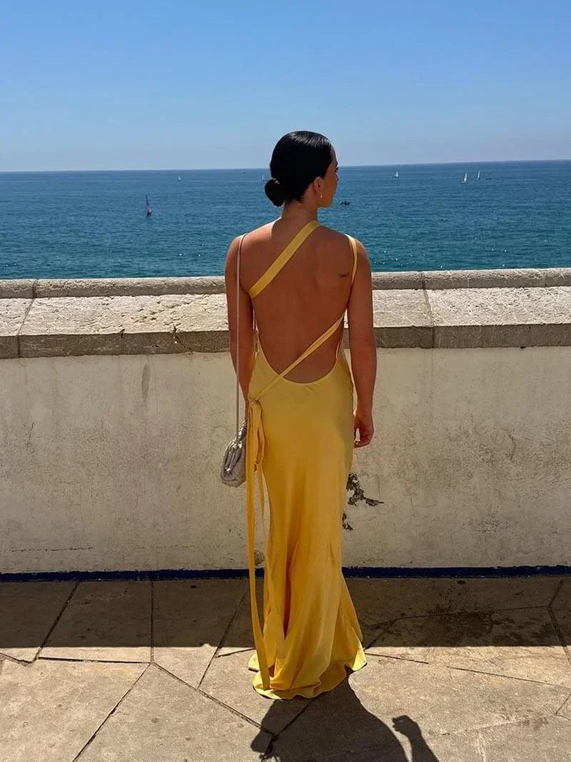 Emilia – Long Backless Wedding Guest Dress - Image 5