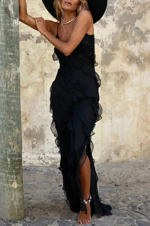 Anna – Elegant Ruffles Wedding Guest Dress - Image 1