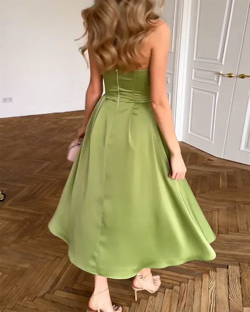 Ella – Elegant Strapless Wedding Guest Dress - Image 4