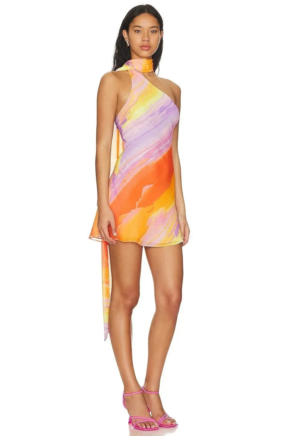 Clara – Asymmetrical Halter Neck Wedding Guest Dress - Image 5