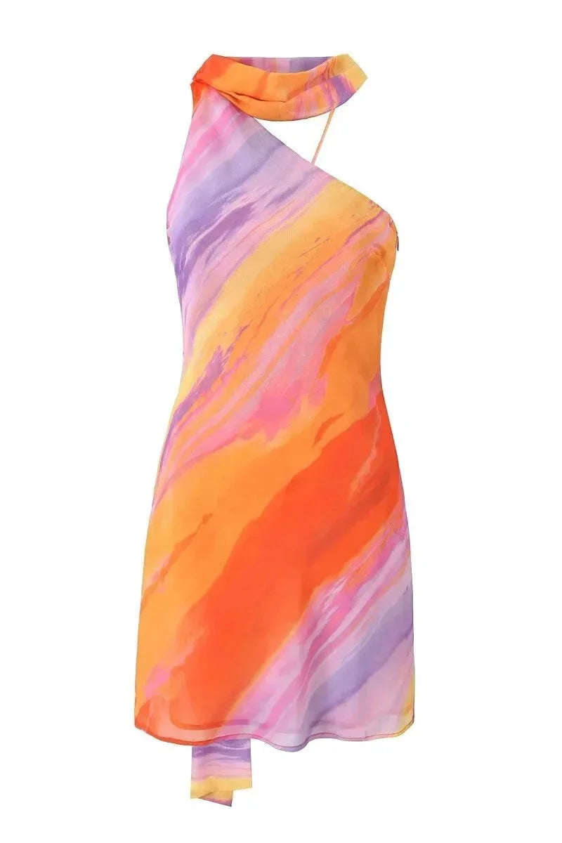 Clara – Asymmetrical Halter Neck Wedding Guest Dress - Image 9