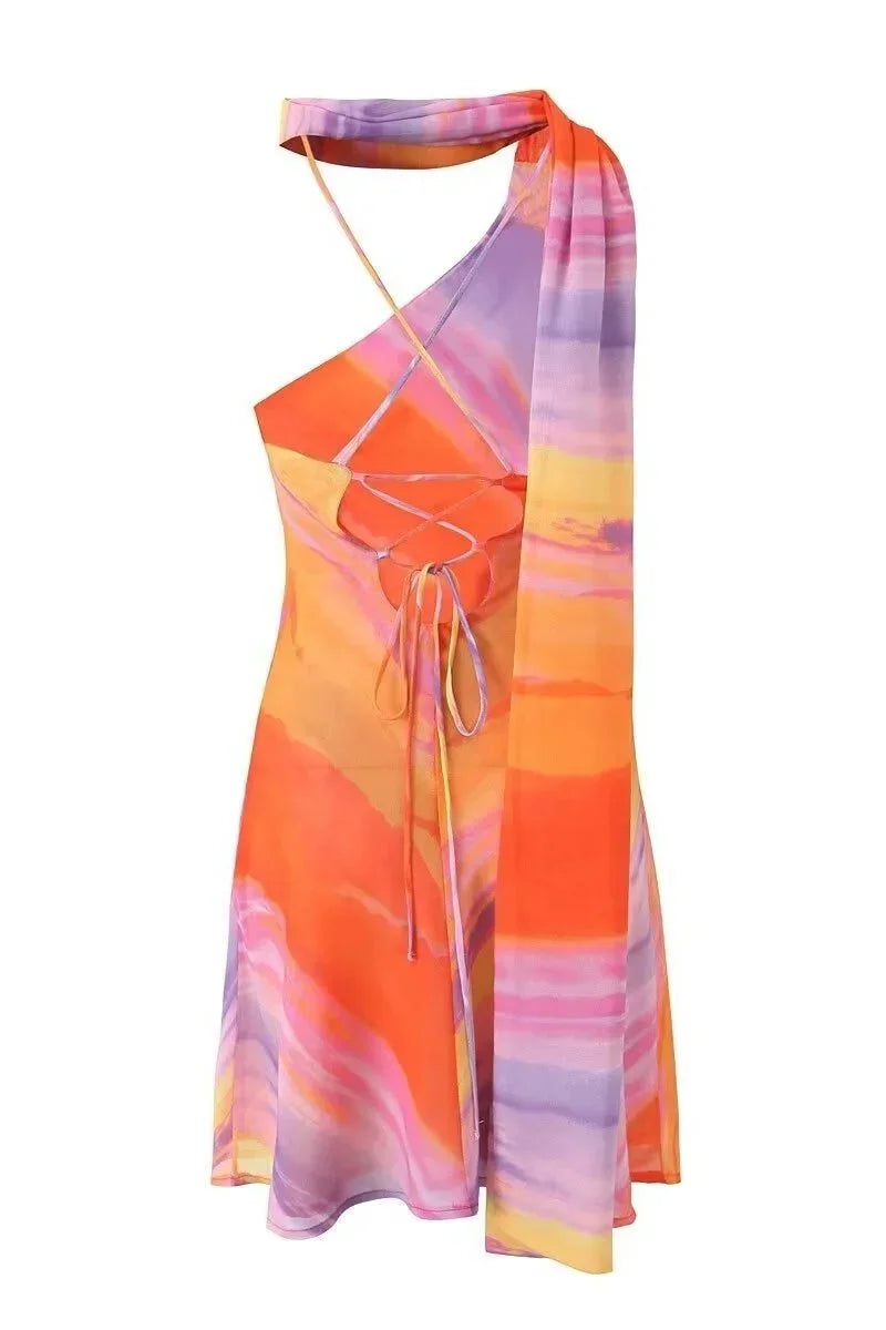 Clara – Asymmetrical Halter Neck Wedding Guest Dress - Image 10