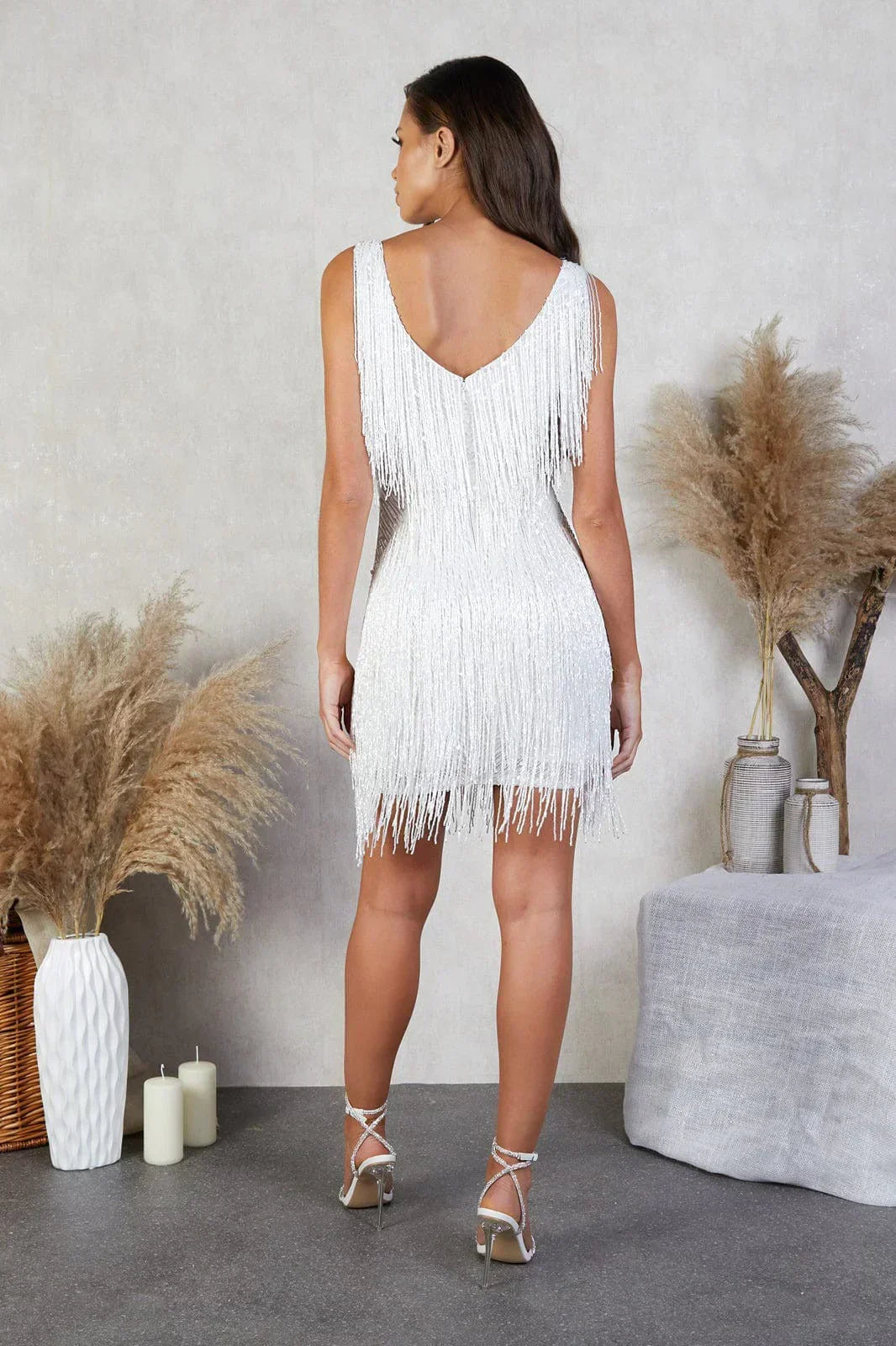 Gisela – Sparkling Fringe Wedding Guest Dress - Image 9