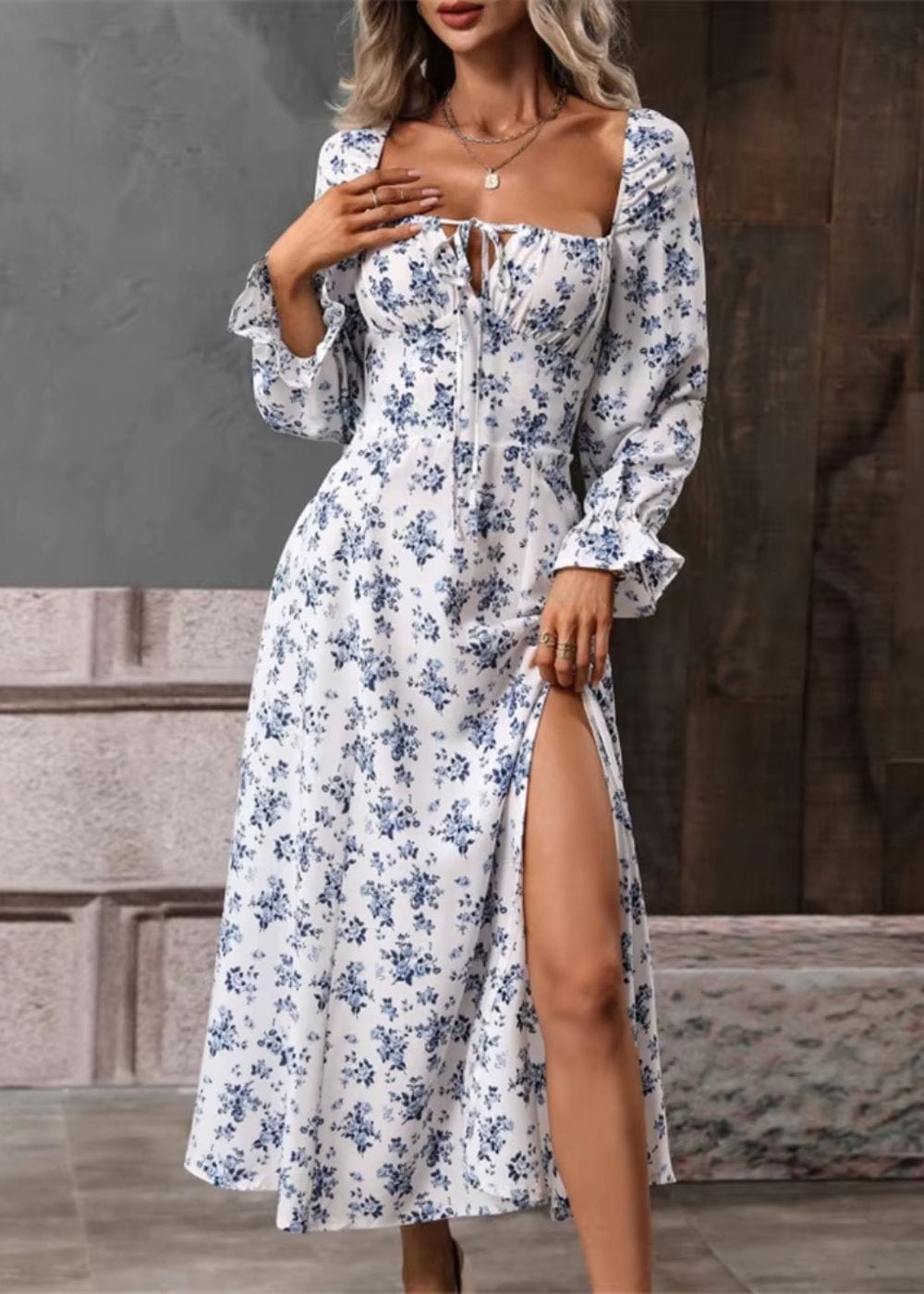 Amelie – Floral Square-neck Dress - Image 3
