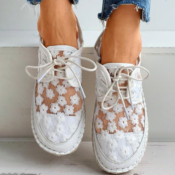 Amelie – Women Floral Embroidered Casual Shoes - Image 1