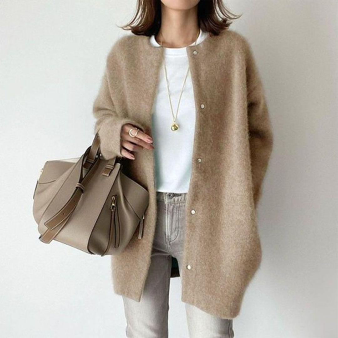 Soft women's jacket with a button placket and a relaxed fit - J&B; - 2 - Elvaroza.com
