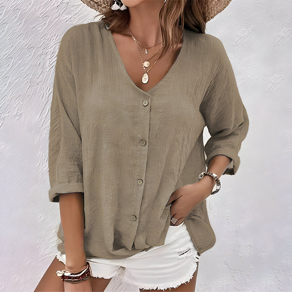 Marlies –  Relaxed Button-Up Blouse Blouse - Image 7