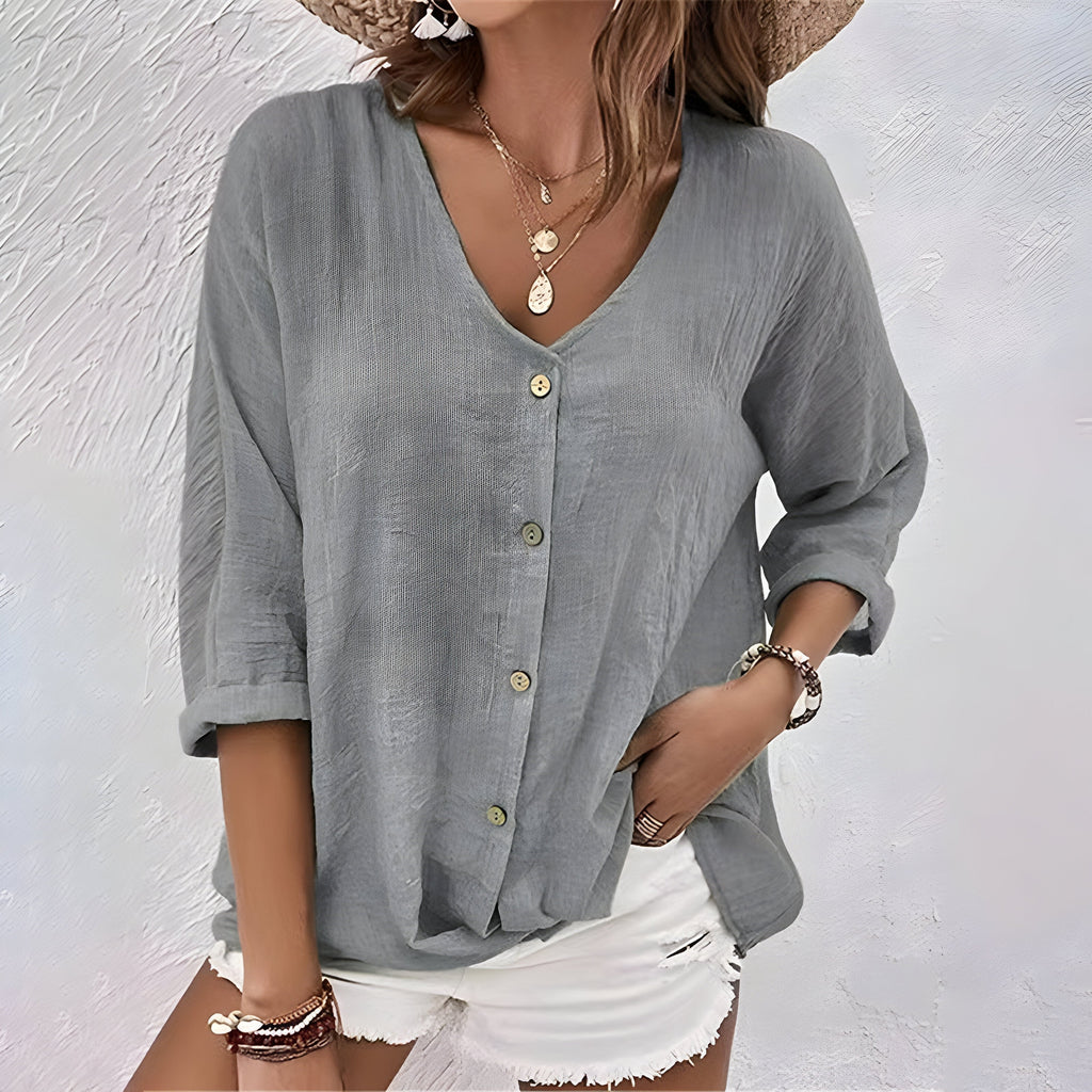Marlies –  Relaxed Button-Up Blouse Blouse - Image 4
