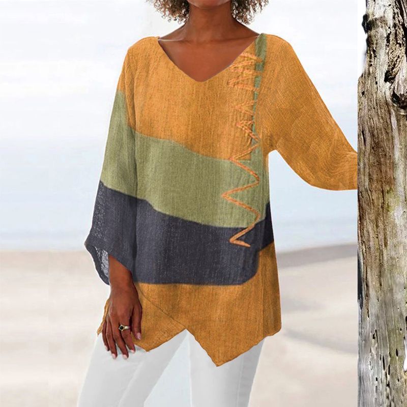 Chic Color-Block Blouse – Effortless Style for Every Occasion - Image 2