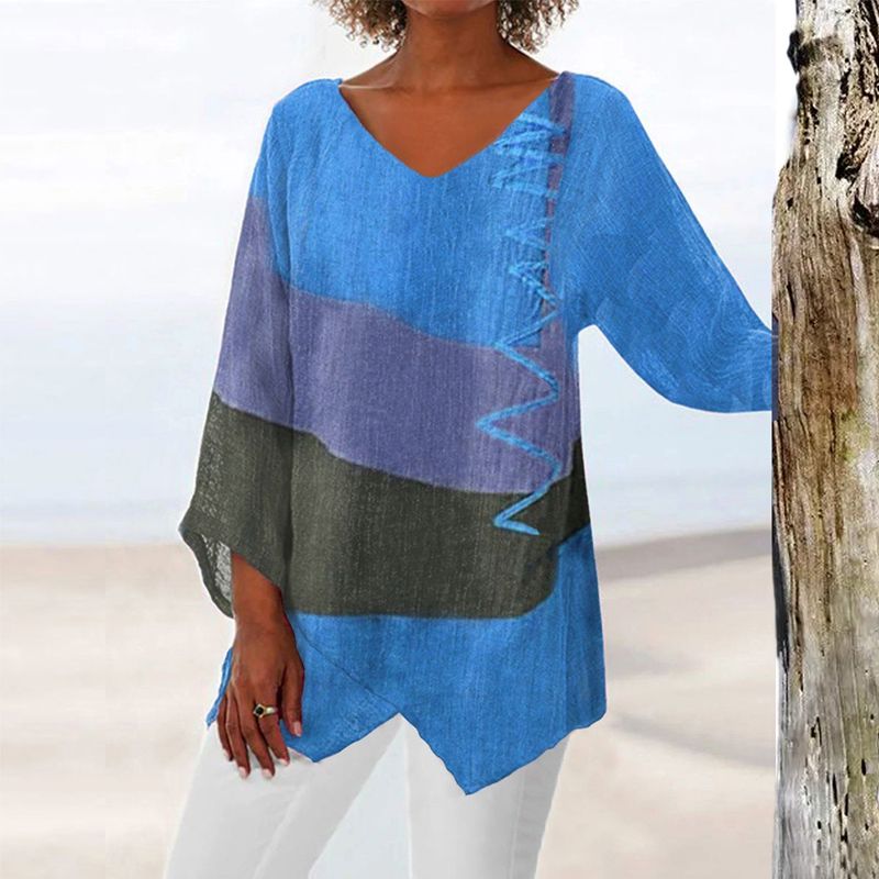 Chic Color-Block Blouse – Effortless Style for Every Occasion - Image 3