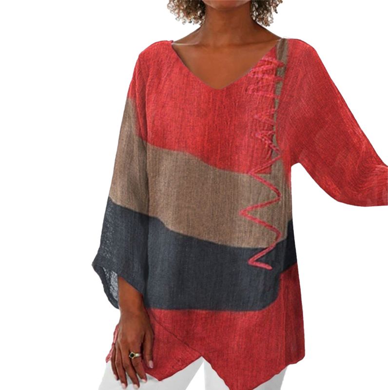 Chic Color-Block Blouse – Effortless Style for Every Occasion - Image 1