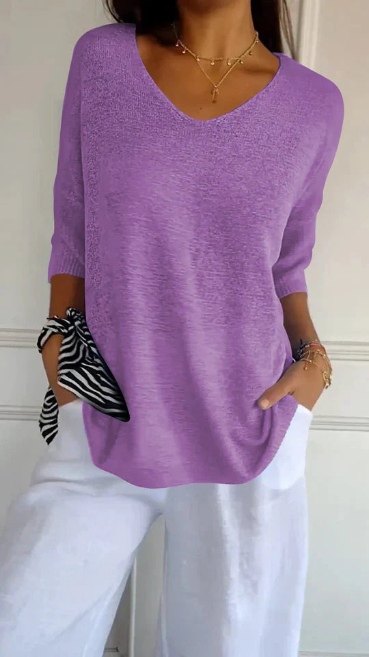 Cornelia – Cozy V-Neck Sweater - Image 4