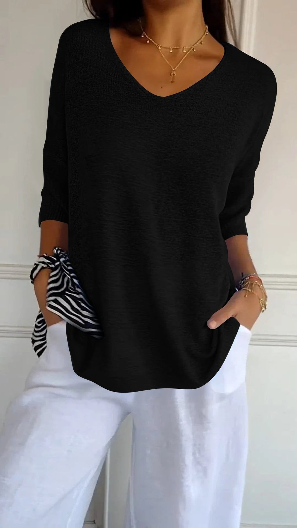 Cornelia – Cozy V-Neck Sweater - Image 3