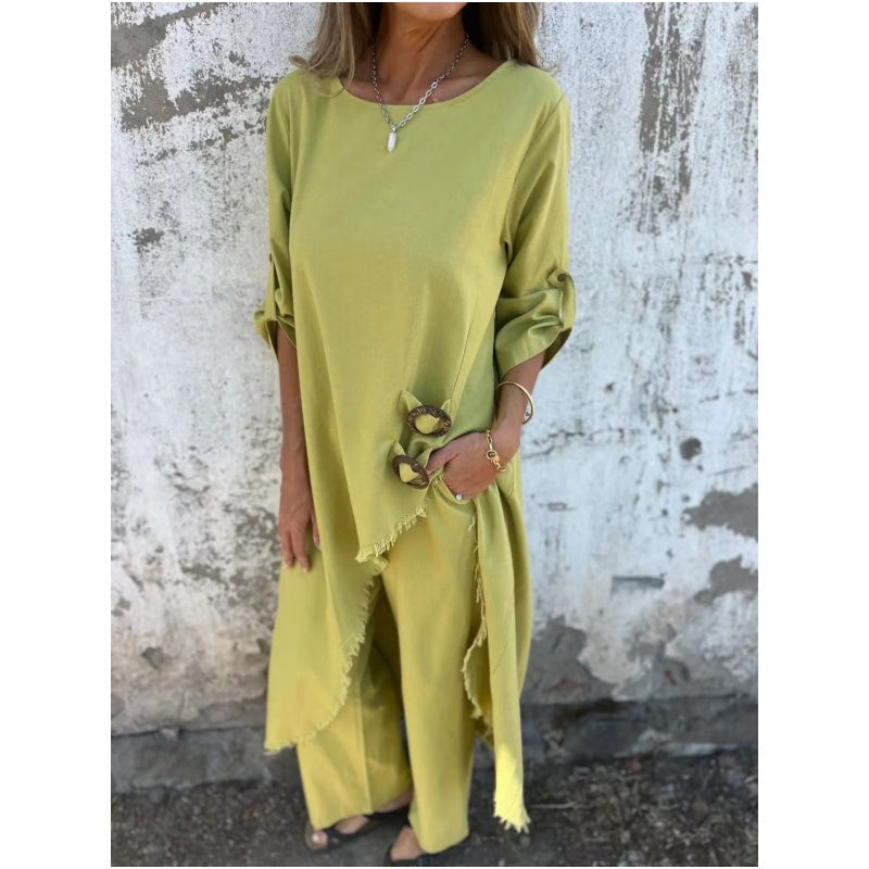 Karina – Elegant Round Neck Long-sleeved Dress - Image 2