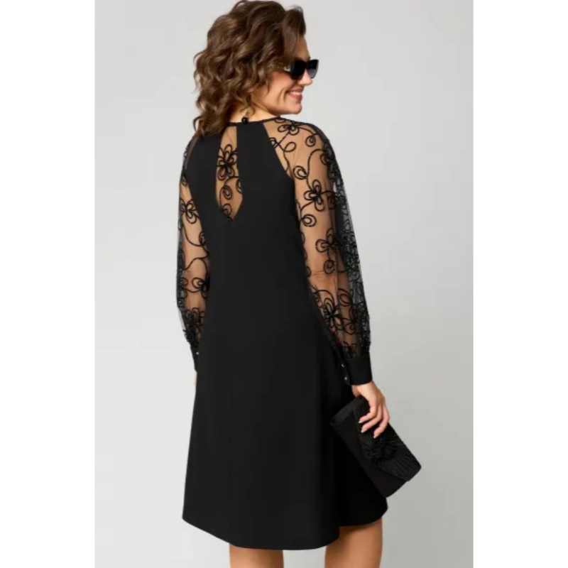 Mila – Women Floral Lace Sleeve Dress - Image 3