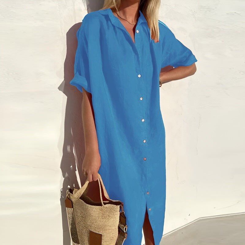 Bernadette – Short Sleeves Button-Up Dress - Image 4