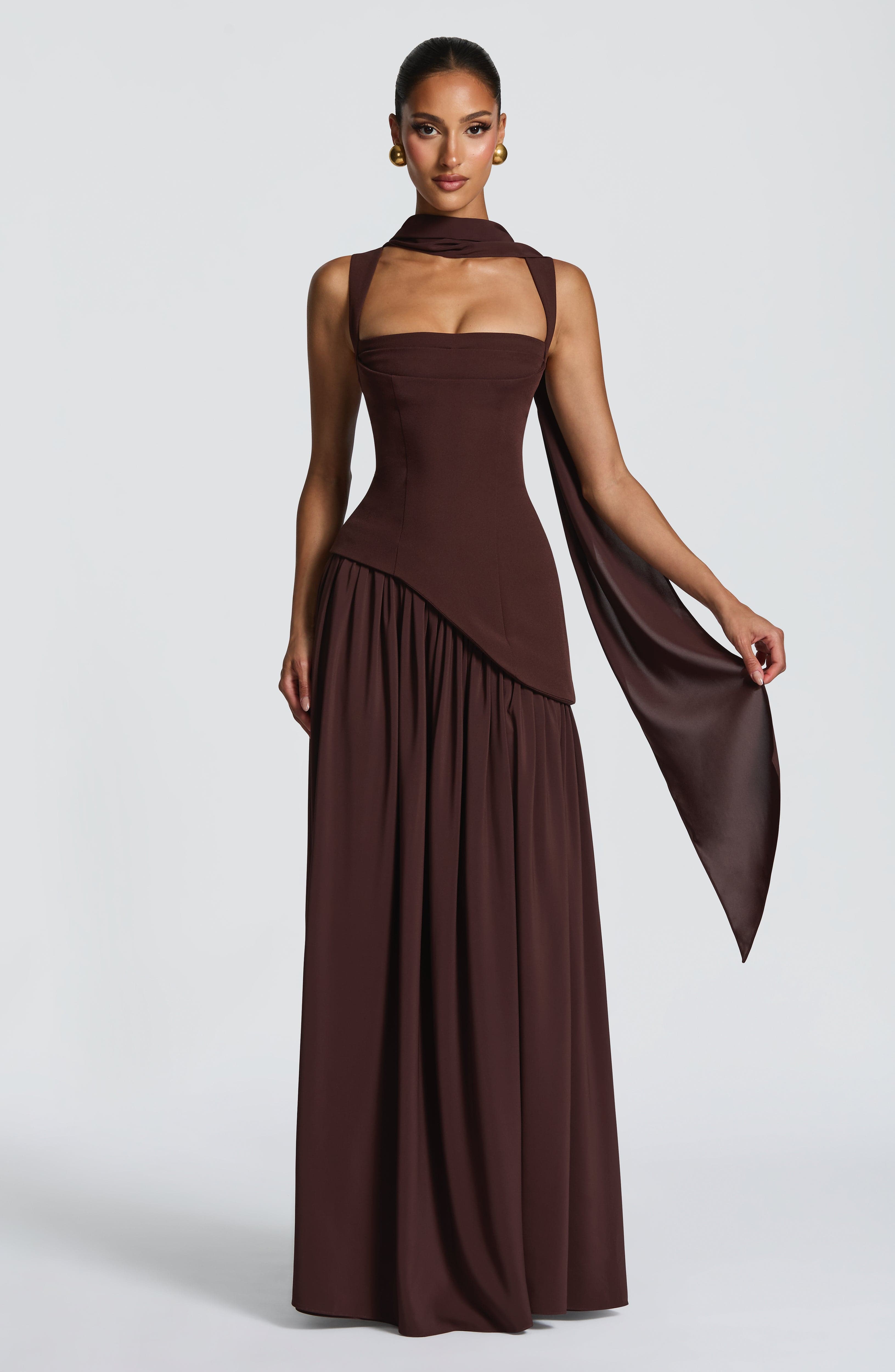 Thea – Structured Cut Straight Neckline Dress - Image 2