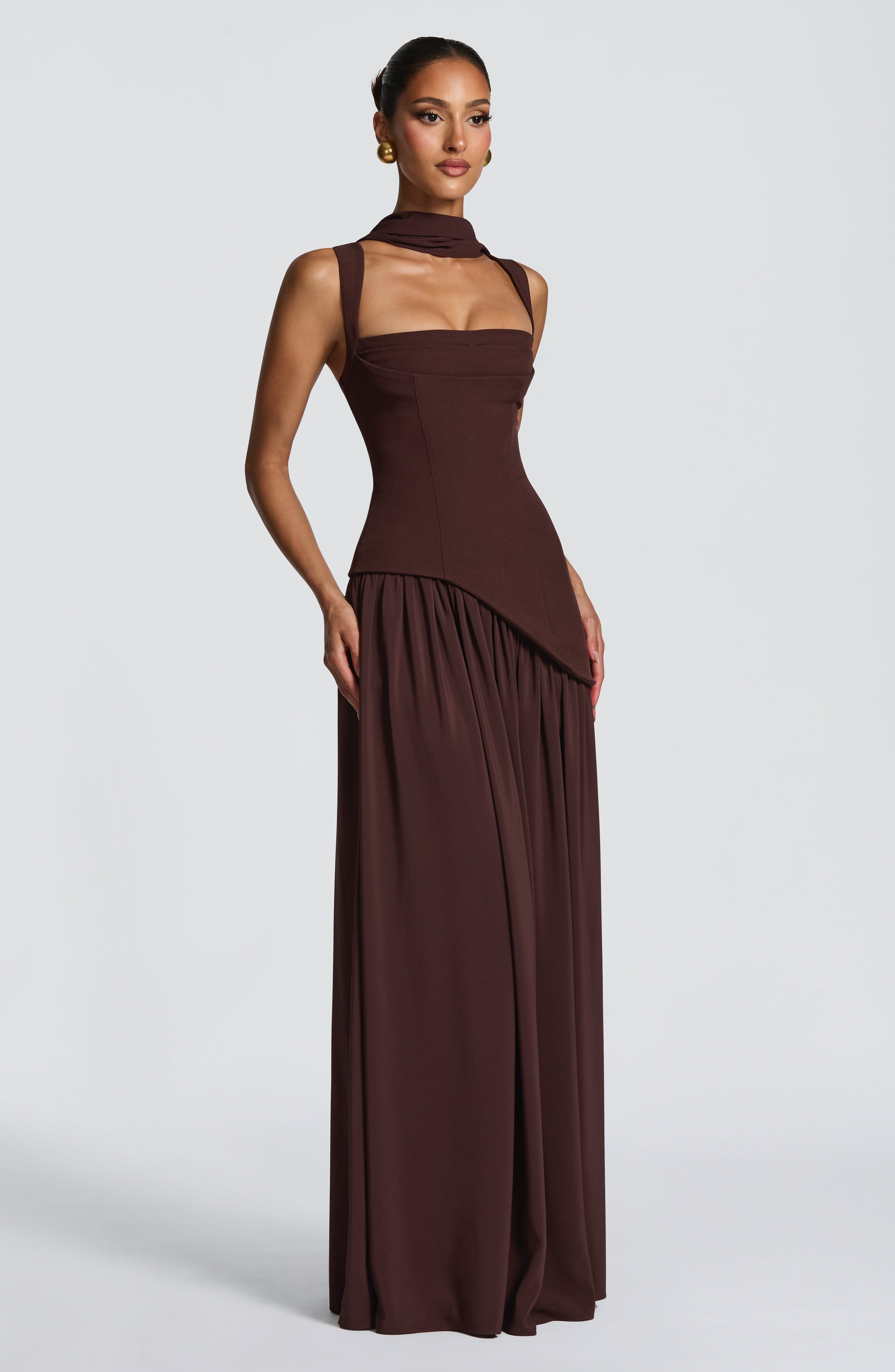 Thea – Structured Cut Straight Neckline Dress - Image 6