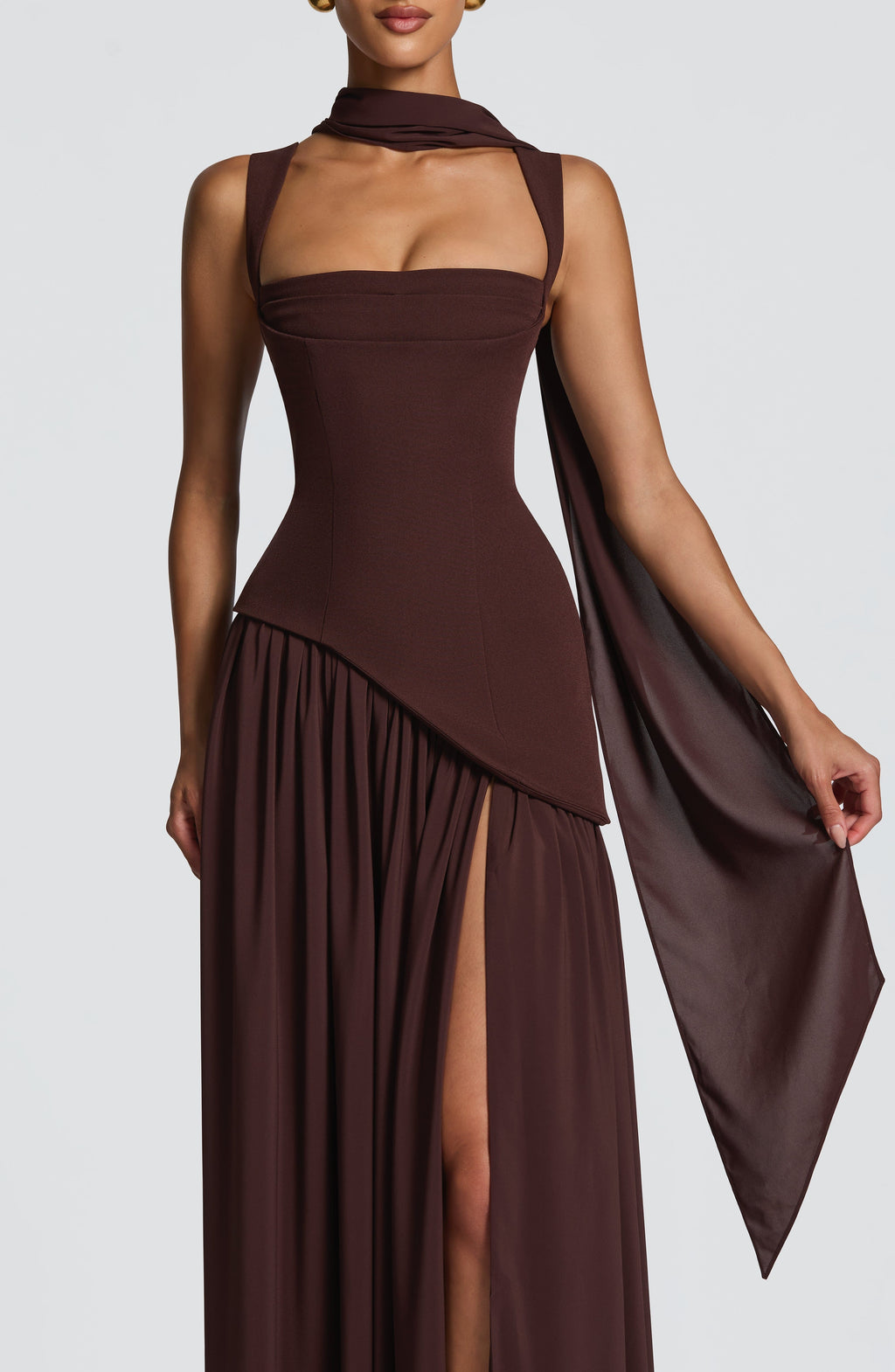 Thea – Structured Cut Straight Neckline Dress - Image 5