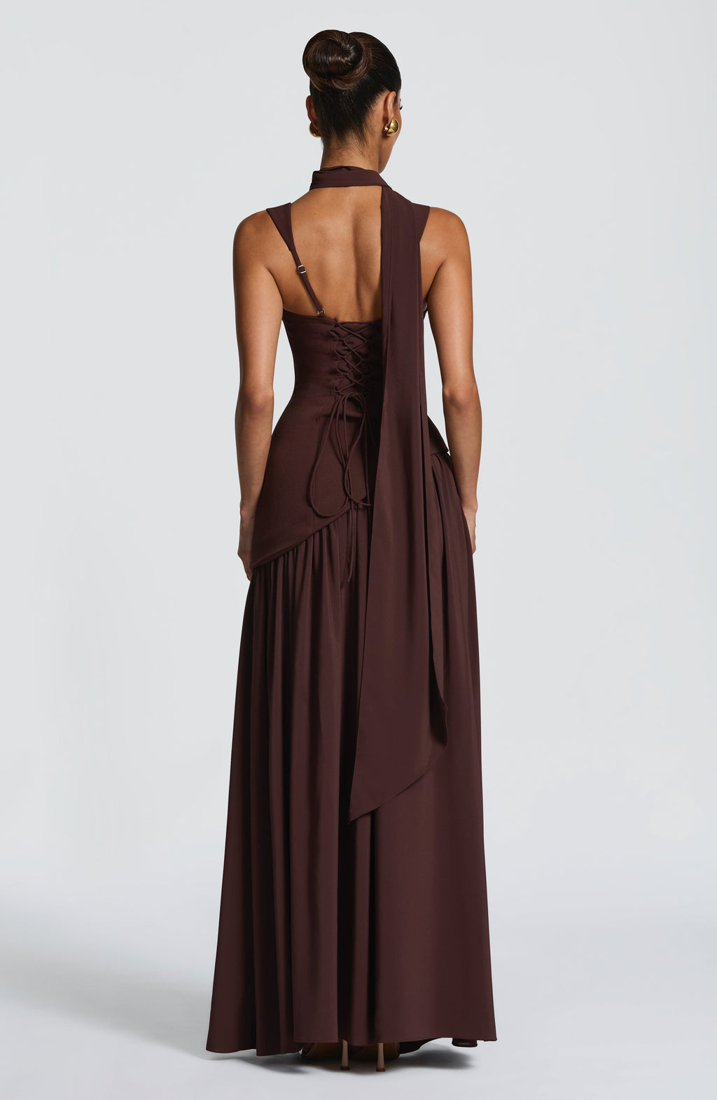 Thea – Structured Cut Straight Neckline Dress - Image 3